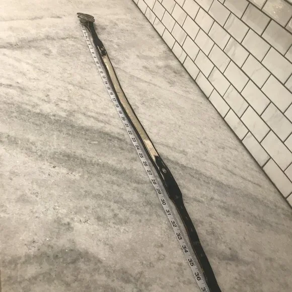 Dan Post Belt Women 32 Black Brown Cowhide Double Heart Buckle Western Rodeo USA - Picture 9 of 10